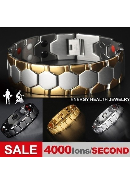 Siyah Siyah Bilezik Erkekler El Zinciri Su Geçirmez Sağlık Germanyum Manyetik Terapi Bilezik Erkek Faydaları Paslanmaz Çelik Bilezikler Erkek (Yurt Dışından) fırsatları