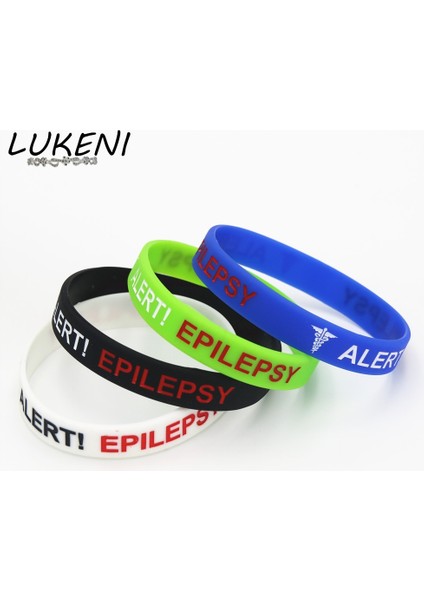 Çoklu Stil Yeşil 1 Adet Epilepsi Bilezikler Tıbbi Uyarı Epilepsi Silikon Bileklik Siyah Beyaz Yeşil Mavi Kol Bandı Hemşire Bilezik Takı SH135 (Yurt Dışından)