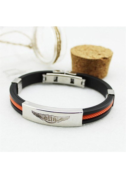 19CM Tarzı Portakal Kpop Btob Spor Silikon Titanyum Çelik Bilezikler Kadın Erkek Takı Çift Bilezik Pulseras (Yurt Dışından)