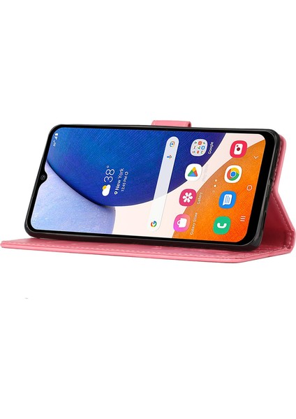 Samsung Galaxy A14 Için 5g Çiçek Kelebek Baskılı Telefon Cüzdan Pu Deri Katlanabilir Stand Telefon Kılıfı (Yurt Dışından)