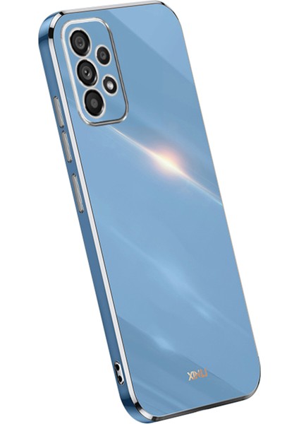 Samsung Galaxy A33 Için Xinli 5g Ince Elektrapan Altın Kenar Anti-Çizelge Tpu Cep Telefonu Blue Telefon Kılıfı (Yurt Dışından)