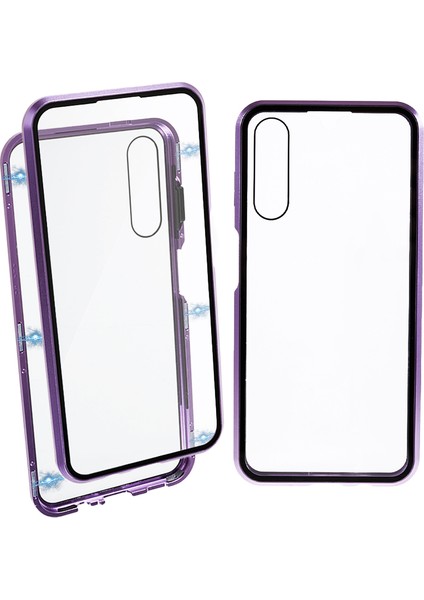 Samsung Galaxy A14 Için 5g Çift Side Temperlenmiş Cam Manyetik Metal Çerçeve -Al Telefon Kılıfı (Yurt Dışından)