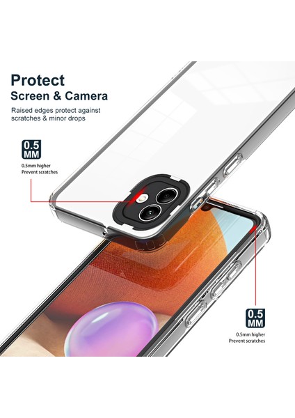 Samsung Galaxy A04 4g (164.4 x 76.3 x 9.1 Mm) Için Çizik Anti Telefon Kasası 3'ü 1 Arada Tpu Arka Plaka+Pc Kamera Koruma Halkası Hibrid -Black Telefon Kılıfı (Yurt Dışından)