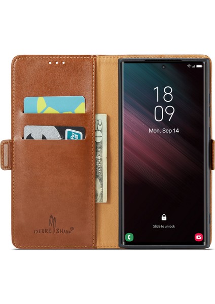 Samsung Galaxy S23 Ultra Cep Telefonu Standı Pu Deri Cüzdan Telefon - Telefon Kılıfı (Yurt Dışından)
