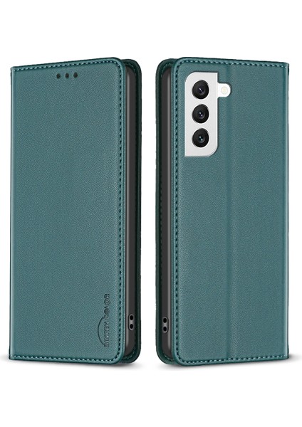 Samsung Galaxy S21+ 5g Pu Deri Kart Yuvaları Flip Stand Manyetik Telefon Telefon Kılıfı (Yurt Dışından)