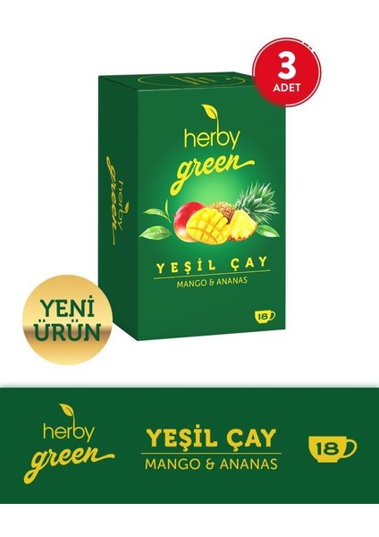 Yeşil Çay Mango ve Ananas x 3 Adet