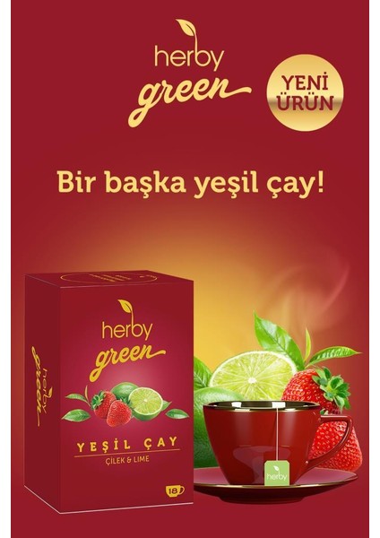 Yeşil Çay Çilek ve Lime x 3 Adet