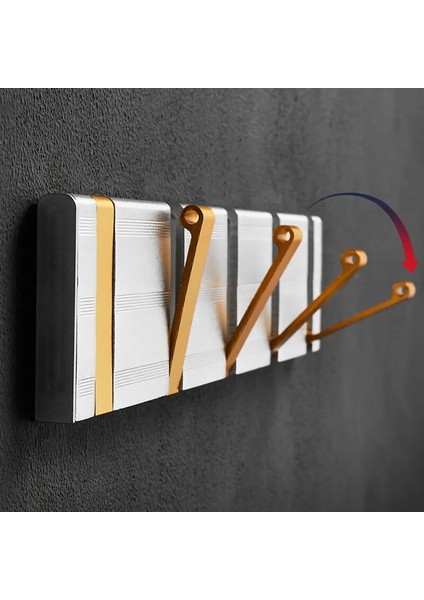 Gümüş Altın 3 Kanca Stili Wjnmone Sıcak Satış Gümüş Altın Banyo Duvar Asılı Bornoz Askısı Tırnaksız Katlanabilir Askı Ceket Kancaları Havlu Kancası Depolama Duvar Kancaları (Yurt Dışından) fırsatları