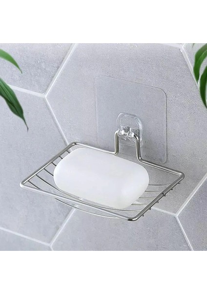 Gümüş Tarzı Çelik Duvara Monte Sabunluk Tutucu Sabun Tepsisi Paslanmaz Kendinden Yapışkanlı Bar Sabun Sünger Drenaj Tutucu Duş Banyo (Yurt Dışından) indirimleri
