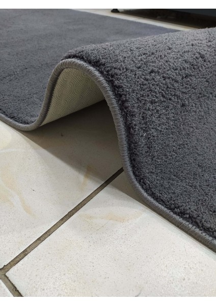2'li Antrasit Oval Düz Renk Peluş Post Yumuşak Yıkanabilir Banyo Halısı Klozet TAKIMI(80 x 120 cm - 80 x 50 cm) fiyatları