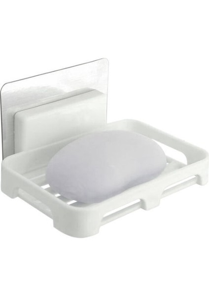 Beyaz Stil Sabunluklar Drenaj Duvara Monte Sabun Sünger Tutucu Depolama Rafı Banyo Organizatör Sabun Drenaj Tutucu Mutfak Asılı Sabun Kutusu (Yurt Dışından)