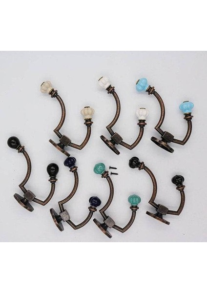 No.7 Tarzı Kabak Seramik Duvar Kancaları Dekoratif Kancalar Duvar Kanca Antika Retro Vestiyer Askı Raf Kancaları Metal Mobilya (Yurt Dışından)