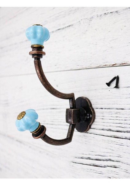 No.7 Tarzı Kabak Seramik Duvar Kancaları Dekoratif Kancalar Duvar Kanca Antika Retro Vestiyer Askı Raf Kancaları Metal Mobilya (Yurt Dışından)