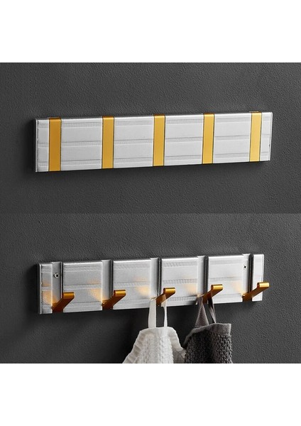 Gümüş Altın 1 Kanca Stili Wjnmone Sıcak Satış Gümüş Altın Banyo Duvar Asılı Bornoz Askısı Tırnaksız Katlanabilir Askı Ceket Kancaları Havlu Kancası Depolama Duvar Kancaları (Yurt Dışından) modelleri