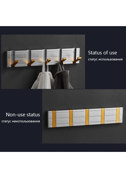 Gümüş Altın 1 Kanca Stili Wjnmone Sıcak Satış Gümüş Altın Banyo Duvar Asılı Bornoz Askısı Tırnaksız Katlanabilir Askı Ceket Kancaları Havlu Kancası Depolama Duvar Kancaları (Yurt Dışından) indirimleri