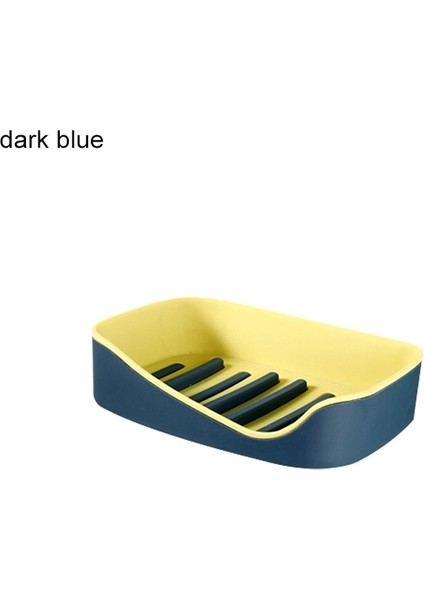 Koyu Mavi Tarzı Basit Stil Boşaltma Tutucu Sabun Kutusu Banyo Aksesuarları Sabunluk Plastik Sabun Kabı (Yurt Dışından)