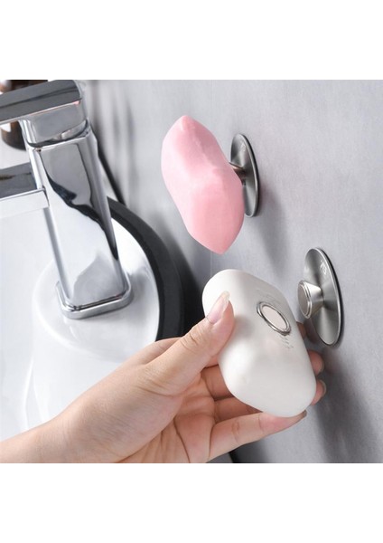 Beyaz Stil 1 Takım Ev Manyetik Sabunluk Tırnaksız Sabunluk Banyo Traceless Emme Sabunluk Duvara Monte Sabun Drenaj Rafı (Yurt Dışından) modelleri