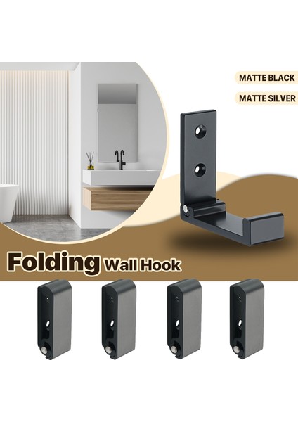 48X51MM Tarzı Katlanır Duvar Kancası, Gizli Bornoz Havlusu Ceket Kancası Paslanmaz Çelik Kanca Ev Mutfak Banyo Için Mat Siyah Havlu Askısı (Yurt Dışından) indirimleri
