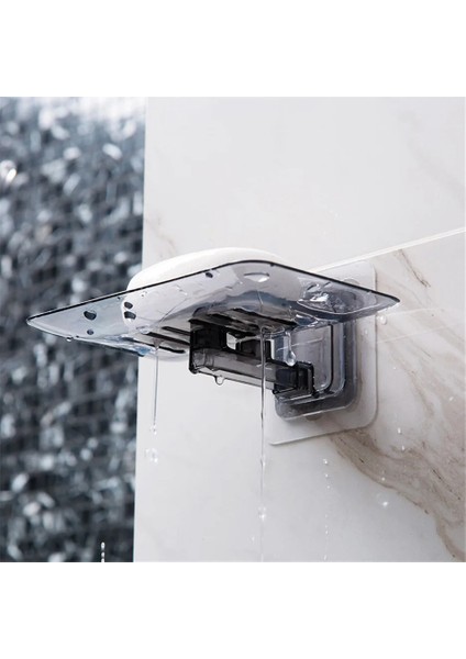 Bir Stil Akrilik Sabun Drenaj Kutusu Raf Tepsi Tutucu Güçlü Duvar Vantuz Sabunluk Depolama Plaka Depolama Banyo Aksesuarları (Yurt Dışından) modelleri