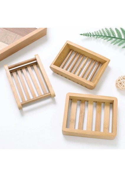 No.3 Tarzı Bambu Ahşap Sabunluk Ahşap Sabunluk Tutucu Banyo Duş Mutfak Scrubber Dikdörtgen ve Derin Ahşap (Yurt Dışından) modelleri