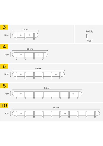 Mavi Stil Yumruksuz Paslanmaz Çelik Kanca Sıralı Kanca Ceket Askısı Banyo Mutfak Ceket Askısı Duvar Kolye Çivi Içermeyen Tutkal Delinebilir (Yurt Dışından) modelleri