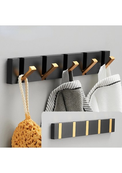 Siyah Altın 3 Kanca Stili Katlanır Havlu Askısı Montaj Duvar Kanca Elbise Askısı Banyo Mutfak Yatak Odası Koridor, Siyah Altın Demir Metal Duvar Kancası (Yurt Dışından) fırsatları