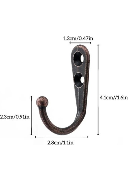 Kırmızı Bronz Tarzı Vintage Stil Elbise Robe Eşarp Kanca Yatak Odası Koridor Mutfak Askı Şapka Kap Omuz Çantası Duvar Asılı Tutucu Gümüş (Yurt Dışından)