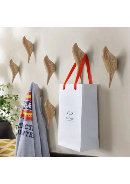 Mavi Stil Yaratıcı Duvara Monte 3D Kuş Şekli Elbise Kancaları Ev Deco Reçine Ahşap Askılar Ceket Çanta Tutucular Havlu Rafları Banyo Donanım (Yurt Dışından)