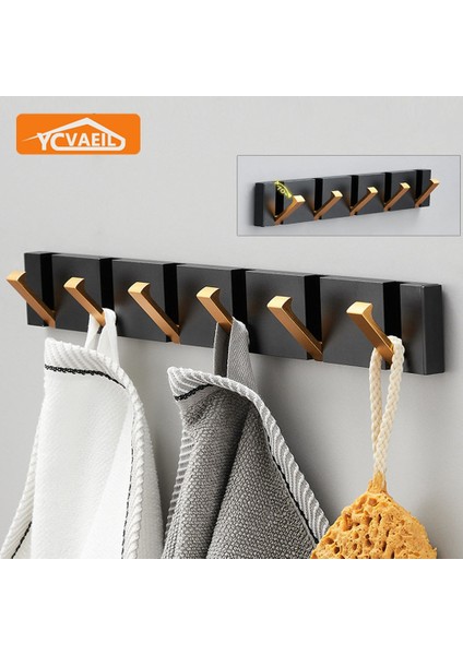 Siyah-1 Kanca-B Stili Katlanır Elbise Kancaları Görünmez Duvar Kancaları Yumruksuz Oturma Yatak Odası Ceket Tutucu Kanca Siyah Altın Banyo Donanım Bornoz Kancaları (Yurt Dışından) modelleri
