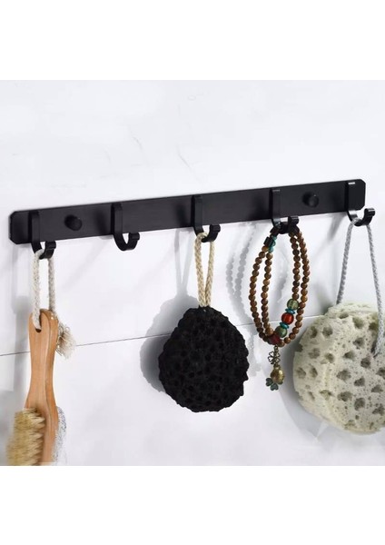 No.1 Stili Banyo Robe Kanca Tutucu Duvara Monte Elbise Havlu Kanca Uzay Alüminyum Siyah Depolama Kancalar Yerden Tasarruf Mutfak Asılı Tutucu (Yurt Dışından) fırsatları