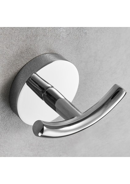 Krom Stili Bornoz Kancası, Elbise Askısı, Krom Kaplamalı Paslanmaz Çelik Konstrüksiyon, Banyo Askısı Banyo Aksesuarları, B (Yurt Dışından)