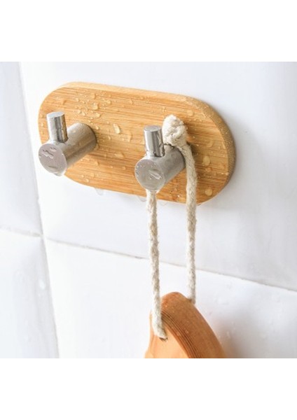 2hook Tarzı Bambu Paslanmaz Çelik Kanca Duvar Elbise Çanta Kulaklık Anahtar Askı Mutfak Banyo Kapısı Havlu Paslanmaz Raf WJ602 (Yurt Dışından) fırsatları