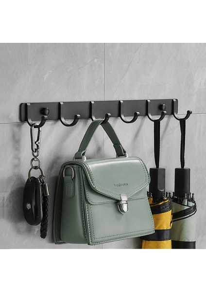 5 Kanca - 38CM Tarzı Kanca Havlu Şapka Portmanto Siyah Duvara Montaj Alüminyum Ev Mutfak Askı Banyo Elbise Elbise Kanca Asılı Tutucu (Yurt Dışından) fiyatları