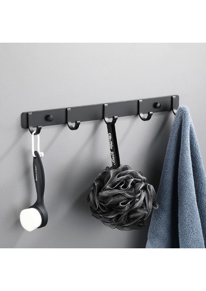 5 Kanca - 38CM Tarzı Kanca Havlu Şapka Portmanto Siyah Duvara Montaj Alüminyum Ev Mutfak Askı Banyo Elbise Elbise Kanca Asılı Tutucu (Yurt Dışından) modelleri