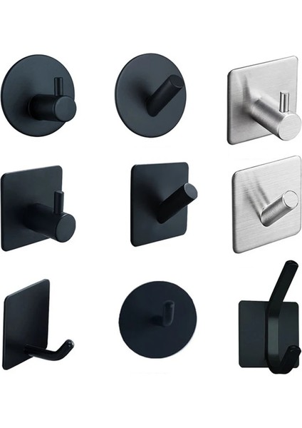 Yuvarlak Gümüş 004 Stili Paslanmaz Çelik Banyo Kancaları Kendinden Yapışkanlı Havlu Bornoz Askısı Kapı Duvar Kancaları Askı Ceket Askısı Paslanmaz Kanca Askı Mutfak Için (Yurt Dışından)