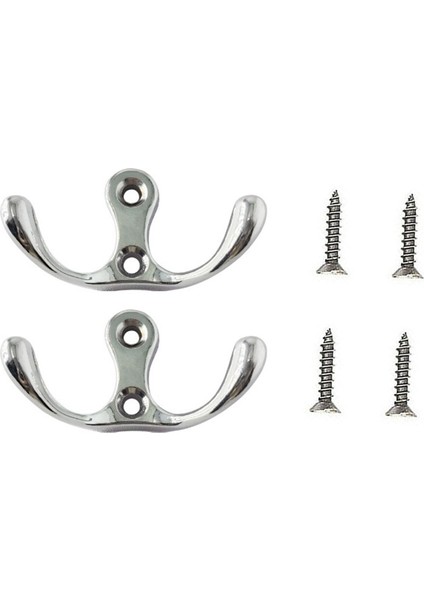 Gümüş Tarzı * 41MM Pot Askı Kancaları Çanta Çanta Duvar Kapı Banyo Çift Uçlu Ceket Askısı Askı 2 Delik Antika Ev Donanım Vidalar (Yurt Dışından)