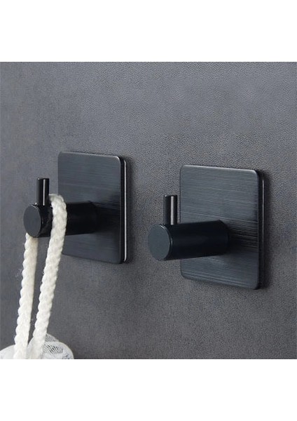 Gümüş 2 Adet Tarzı 2 Adet Mat Siyah Bornoz Askısı Duvar Havlu Askısı Banyo Için Paslanmaz Çelik Ceket Askısı Paslanmaz Kanca Askı Mutfak Banyo Için (Yurt Dışından)