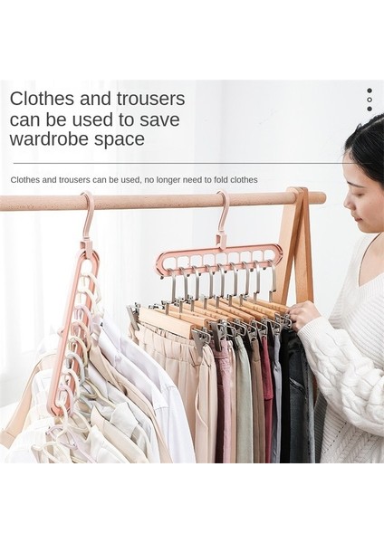 Yeşil Stil Pantolon Rafı Depolama Artefakt Katlanır Ev Çok Fonksiyonlu Sihirli Askı Dikişsiz Çok Katmanlı Pantolon Klipsi Dolap Etek Depolama (Yurt Dışından)