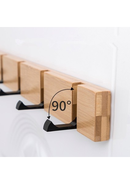 Gri 4 Kanca Stili Ahşap Malzeme Katlanır Havlu Askısı Duvar Kancaları Ceket Elbise Tutucu Banyo Mutfak Yatak Odası Koridor Görünmez Bornoz Kancası (Yurt Dışından) fiyatları