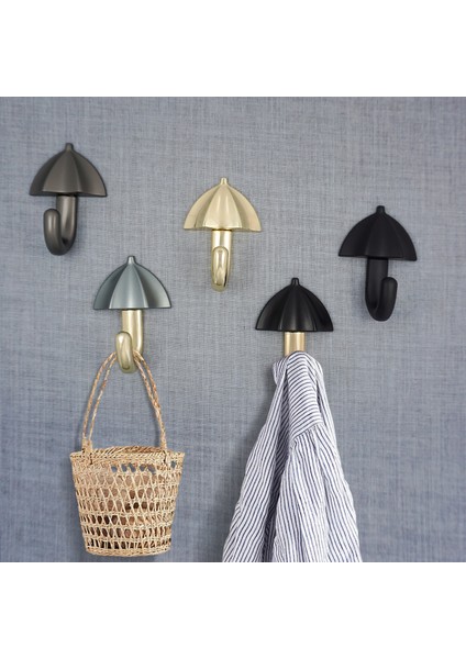 1pc Bir Stil Mfys Şemsiye Şekilli Elbise Askısı Duvara Monte Ceket Askısı Siyah Dekoratif Anahtarlık Şapka Eşarp Çanta Askısı Banyo Rafı (Yurt Dışından) modelleri