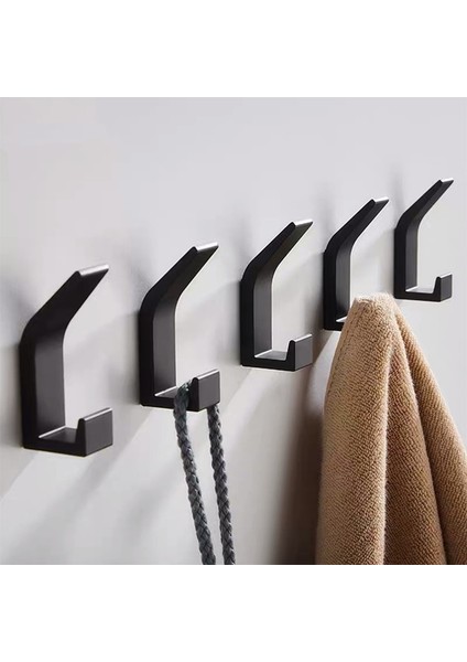 Siyah 5pcs Tarzı Siyah Bornoz Askısı Duvar Kanca Havlu Kancası Banyo Ceket Askısı Paslanmaz Çelik Kanca Askı Elbise Askıları Mutfak Donanım Banyo (Yurt Dışından) modelleri