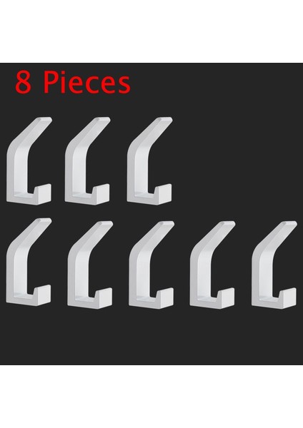 8 Parça - Beyaz Tarz 3-Kalınlaşmak Banyo Duş Havlusu Elbise Askısı Paslanmaz Çelik Ev Oturma Odası Ceket Şapka Elbise Duvar Askı Kancaları Aksesuarları (Yurt Dışından)