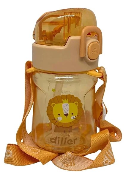 400ML Pipetli Askılı Hayvan Desenli Tritan Su Matarası (Yurt Dışından)