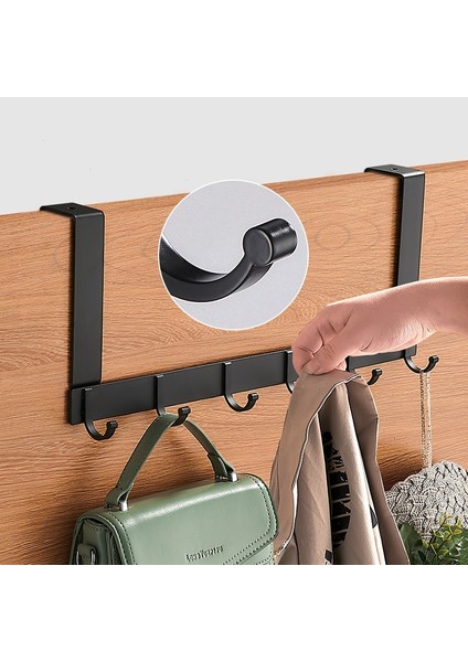 Yüksek 5 Kancalı Siyah Stil Kancalar D Kanca Ev Banyo Organizatör Raf Elbise Ceket Şapka Havlu Askısı Yeni Banyo Mutfak Aksesuarları Tutucu (Yurt Dışından) fırsatları