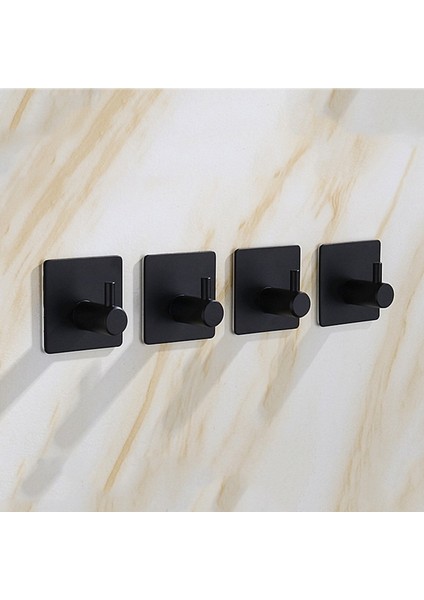SIYAH2PCS Tarzı Paslanmaz Çelik Kendinden Yapışkanlı Duvar Palto Askılık Portmanto Anahtarlık Raf Havlu Kancaları Giysi Rafı Asma Kancaları Banyo Aksesuarları (Yurt Dışından) indirimleri