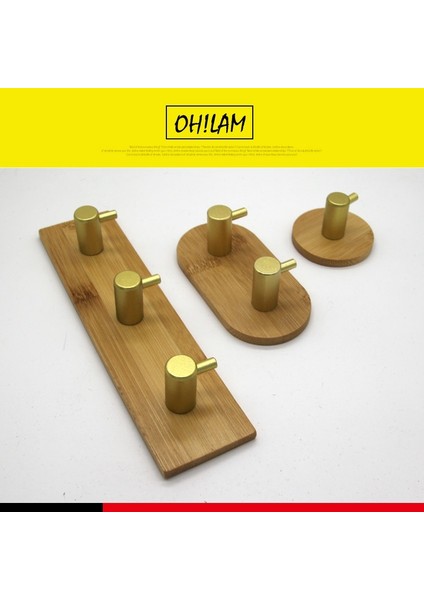 3hooks G Stili 3 M Etiket Yapışkanlı Bambu Duvar Montaj Tutucu 3 Kanca Kapı Elbise Ceket Şapka Askısı Sıralı Askı Havlu Elbise Bornoz Rafı Altın (Yurt Dışından)