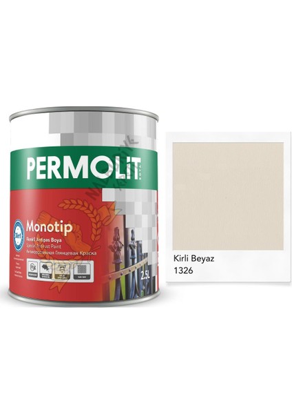 Monotip Astarlı Antipas Boya Kirli Beyaz 2.5 Lt.