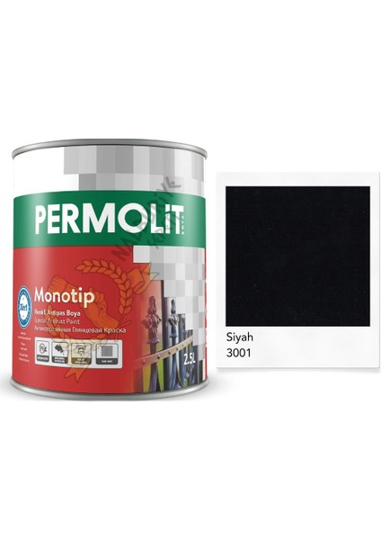 Monotip Astarlı Antipas Boya Siyah 2.5 Lt.