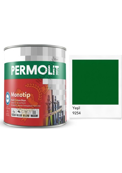 Monotip Astarlı Antipas Boya Yeşil 2.5 Lt.