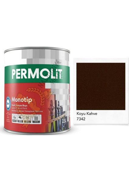Monotip Astarlı Antipas Boya Koyu Kahve 2.5 Lt.